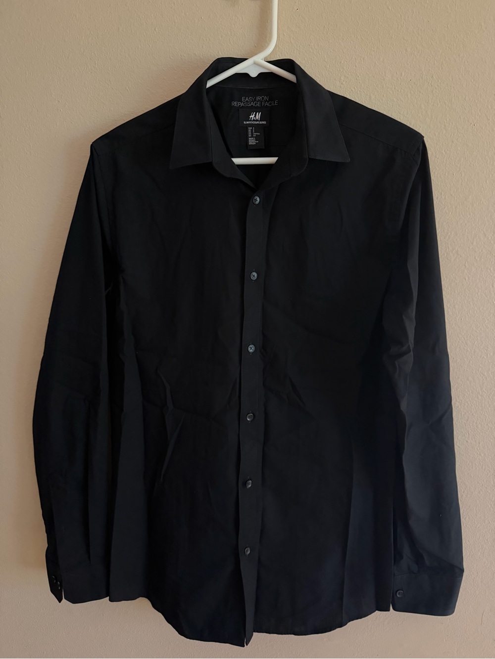 H&M Men's Black Long-Sleeve Dress Shirt